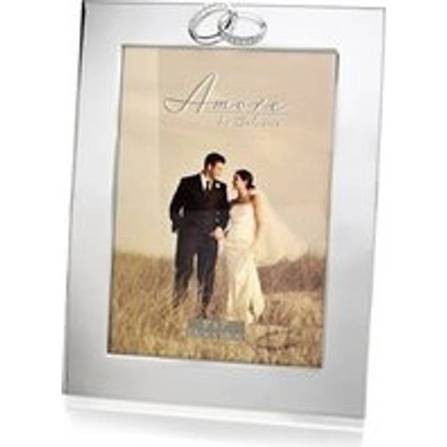 Amore Silver Plated Crystal Rings 5x7 Inch Photo Frame FS43157