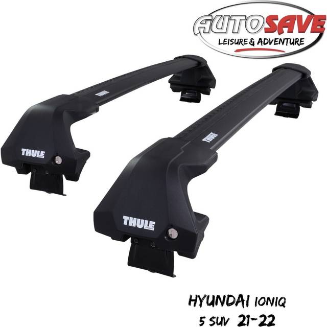 Thule Roof Bars for Audi A3 Sportback (5 Door) (8V) 2013 - 2020 (No Roof Rails) | WingBar Edge Black Aluminium Car Roof Rack