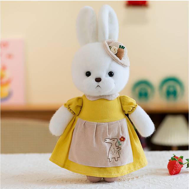(Flower Yellow) Garden Rabbit Plush Toys Cartoon Doll Throw Pillows Decorate Children Gifts