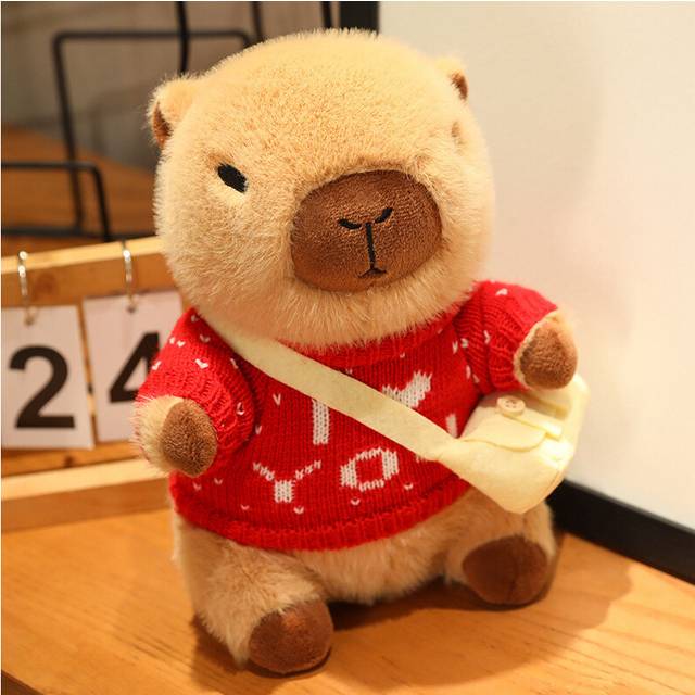 (StyleH) Plush Sweater Capybara Toy Doll Cartoon Animal Pillow Children Birthday Gifts