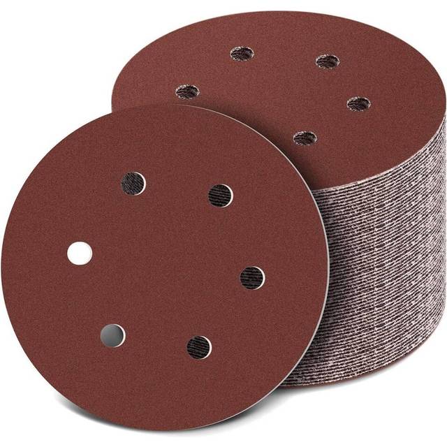 150mm Sanding Disc, 6 Inch Hook and Loop Sanding Pads, 100 Pcs Sandpaper Set Assorted Grits for Random Orbital Sander