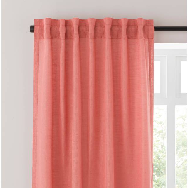 Touch of Linen Unlined Tab Top Curtains - Clay
