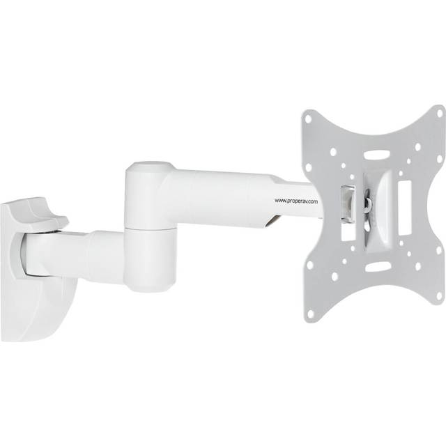 ProperAV White TV Wall Bracket for 23'' 24'' 28'' 32'' 37'' 40'' 42'' 43'' Tilt 20Â° VESA Max 200x200