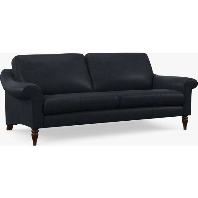 John Lewis Camber Leather Grand 4 Seater Sofa, Dark Leg