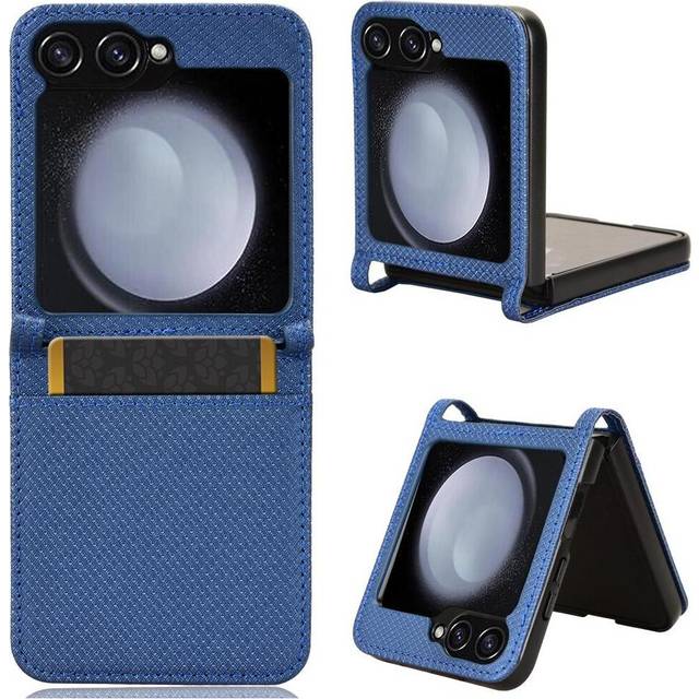 (Blue) Case for Samsung Galaxy Z Flip 6 Kickstand Magnetic Wallet Card Holder Cover