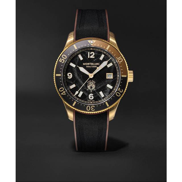 Montblanc - Iced Sea Automatic 41mm Gold-Tone and Rubber Watch, Ref. No. MB133300 - Men - Black