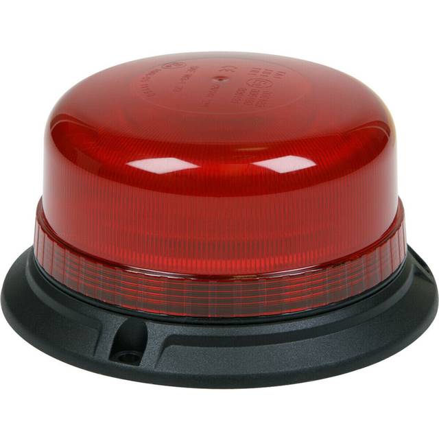 12V / 24V LED Rotating Red Hazard Beacon Light - 3x Bolt Roof Fixing Points - Multi - One Size
