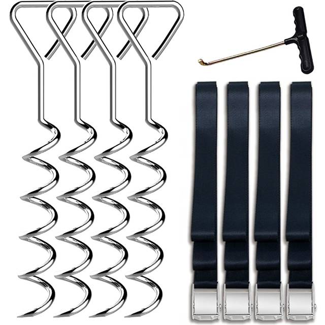 Eurmax USA Trampoline Stakes Heavy Duty Trampoline Parts Corkscrew Sha