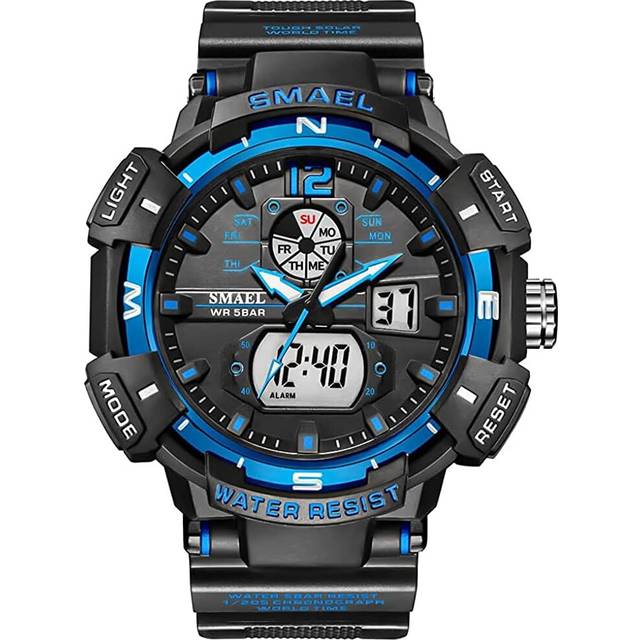 VEANXIN Men's Digital Analog Watches Sports Outdoor Waterproof Wrist Watch Multi-Function Tactics LED Date Alarm Watches