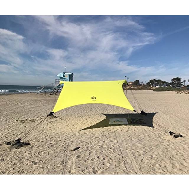 Neso Tents Grande Beach Tent  7ft Tall  9 x 9ft  Reinforced Corners and Cooler Pocket(Lemon)