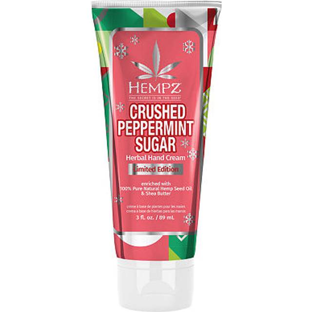 Hempz Crushed Peppermint Sugar Hydrating Hand Cream Travel Size Holiday Gift for Men and Women 3 oz