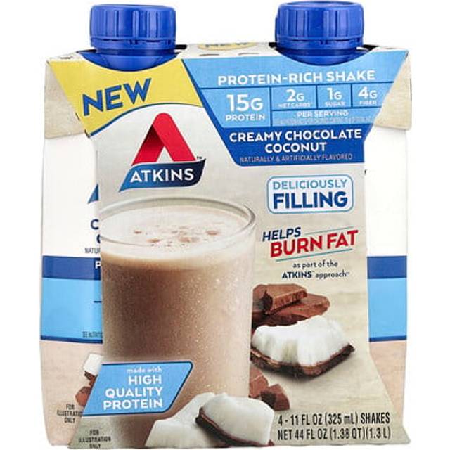 Atkins Protein Shake Creamy Chocolate Coconut 4 Shakes