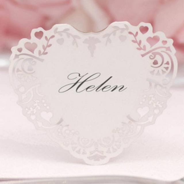 (One Size, White) Neviti Vintage Romance Place Cards (Pack of 10)