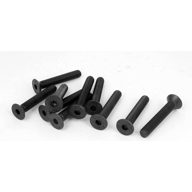 M8 x 50mm Metric Hex Socket Countersunk Head Screw Bolts Black 10PCS