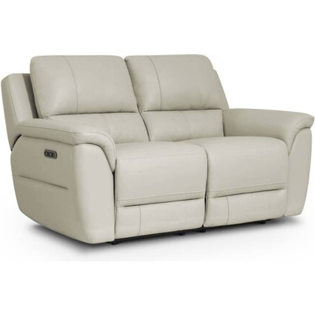 Bone China Leather Sofas - 2 Seater Electric Recliner Sofa - Theo Range - Oak Furnitureland