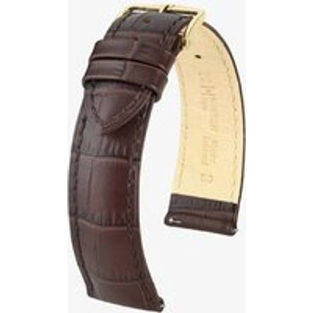 HIRSCH Duke 16mm Long Brown Leather Watch Strap 01028010-1-16