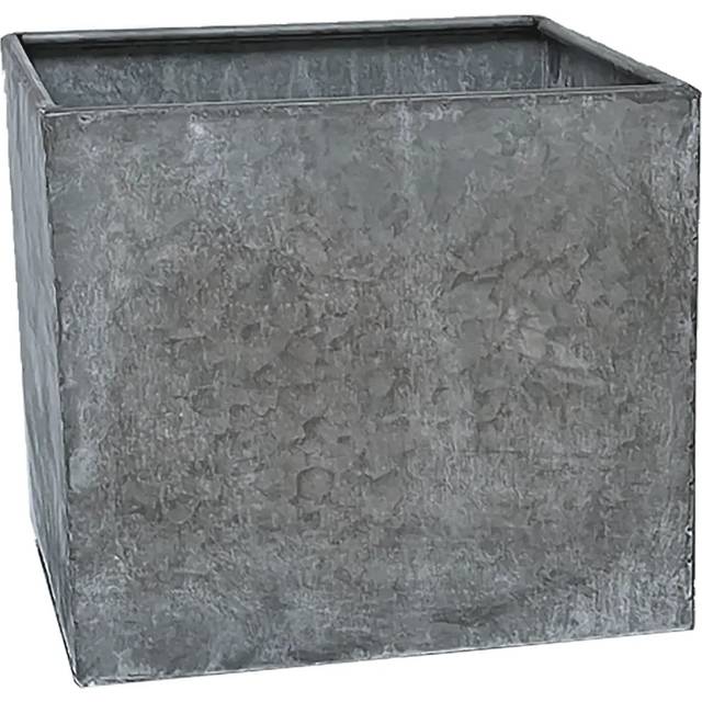 Kruka Zink fyrkantig 32x32/H30 cm - Grå