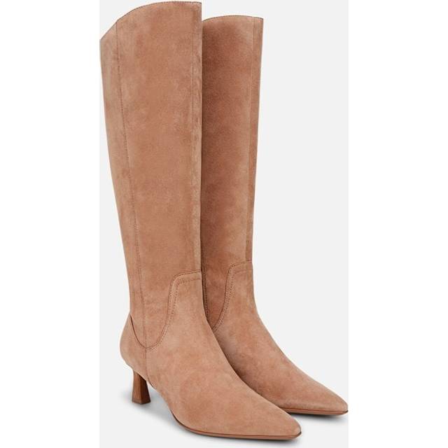 Naturalizer Deesha Extra Wide Calf Knee High Boots, Café Suede Leather, 7.0W Zip Closure