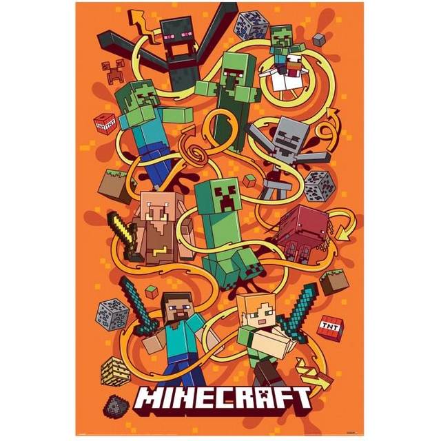 Minecraft Funtage Montage Maxi affisch 91cm x svart