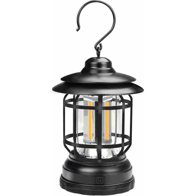 LED Camping Lykta Hängande Trädgårdslampor Utomhus dimbara Fairy Lights Vattentät Retro Brons grön