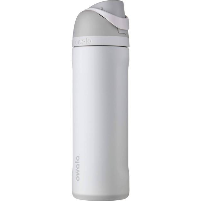 Owala Sip Insulated Stainless Steel Water Bottle with Straw for Sports and Travel, BPA-, 24-Ounce, Shy Marshmallow