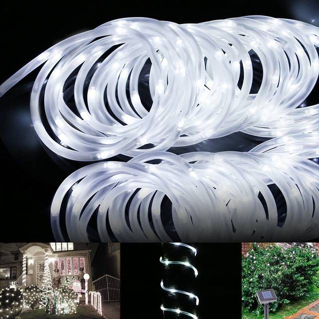 lychee Solar Rope Lights Outdoor 16.5ft 50LED Waterproof Solar Power String w/Light Outdoor Rope Lights Ideal for Home Garden Party Wedding Decoration