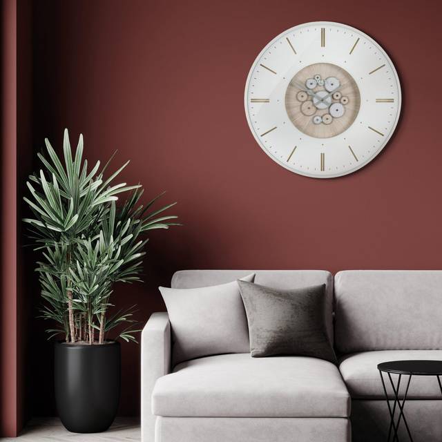 Metal Wall Clock - White (74 cm H x 74 cm W x 6 cm D)