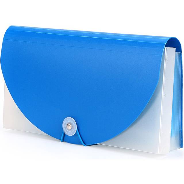 Receipt Organiser File Pockets Folder 13 Pockets Mini Expanding File Bills Document Wallet for Coupons/Vouchers/Papers - 26cm(L) x 13.5cm(W) (Blue)