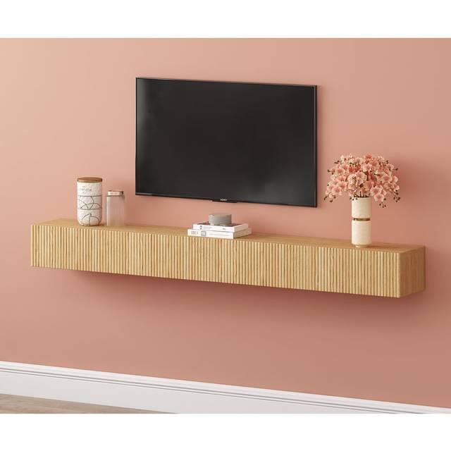 Solid Wood Floating Shelf Wall Shelf 150cm - Brown Wood (150cm H X 15cm W X 20cm D)