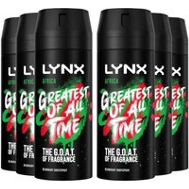 Lynx Body Spray Deodorant, Africa, 6 Pack, 150ml