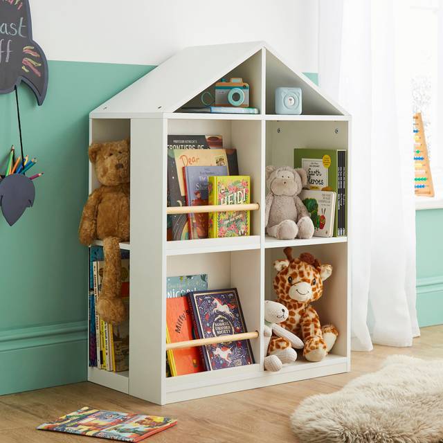 Kids Daisy House Bookcase and Storage - White