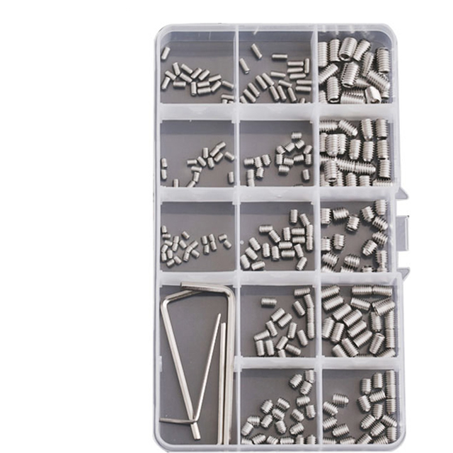moresk-260 Set 304 Stainless Steel Hexagon Socket Screws Set Cup Head Screws M3/4/5/6/8 with Plastic Box