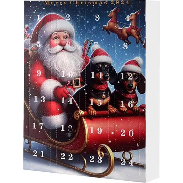 (Style B) 2024 Advent Calendar Dachshunds Christmas Vacation Advent Calendar Collectible Funny Dog Set Gifts