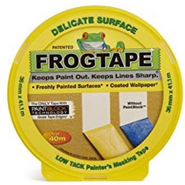 Frog Tape Yellow Delicate Surface Painters Masking Tape. Indoor Painting and Decorating For Sharp Lines and No Paint Bleed 36mm X 41.1m