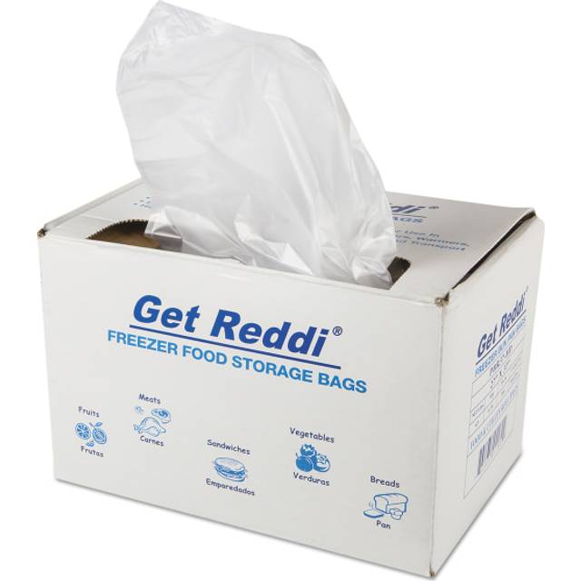 Inteplast Group PBR37HD 8 lb 0.5 mm Get Reddi Freezer Food Storage Bag, Clear