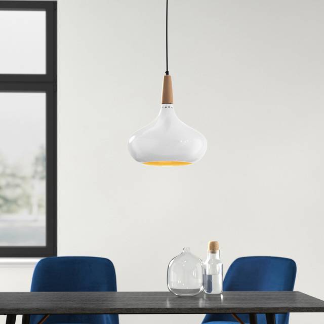 Alysia 1 - Light Teardrop Pendant - White (33cm W X 33cm D)
