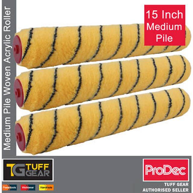 Prodec 15" medium pile paint roller sleeve,woven acrylic,tiger stripe,1,2 or 3,
