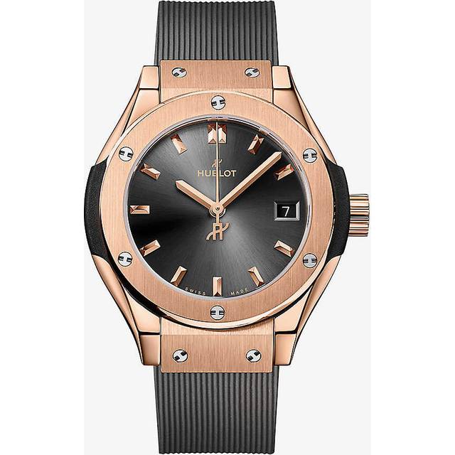 Hublot Unisex Gold Classic Fusion 29mm Rubber and Rose-gold Quartz Watch 1 Size - GOLD