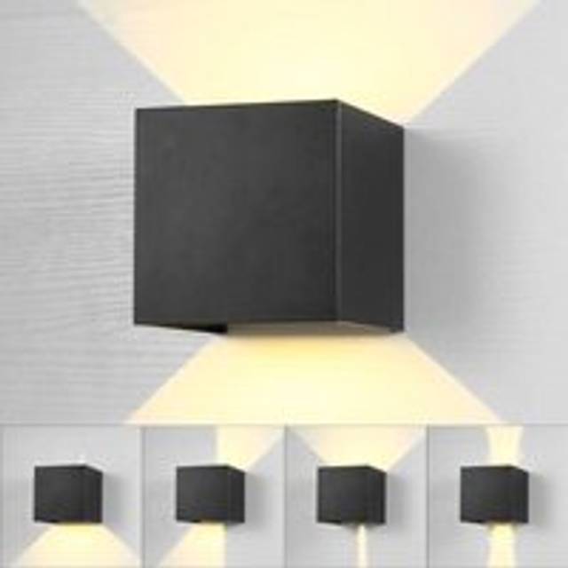 Stoex - Led Modern Wall Lights Creative Cube Wall Light Simple Wall Sconce Warm White For Corridor Loft Black 7W