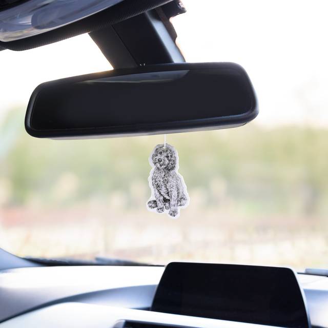 Set of 2 Sandalwood Cockapoo Air Fresheners - White