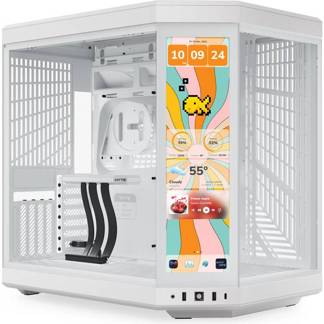 HYTE Y70 TOUCH 14.9" Infinite Dual Chamber Mid-Tower ATX Case - Black Cherry - CS-HYTE-Y70TTI-RB