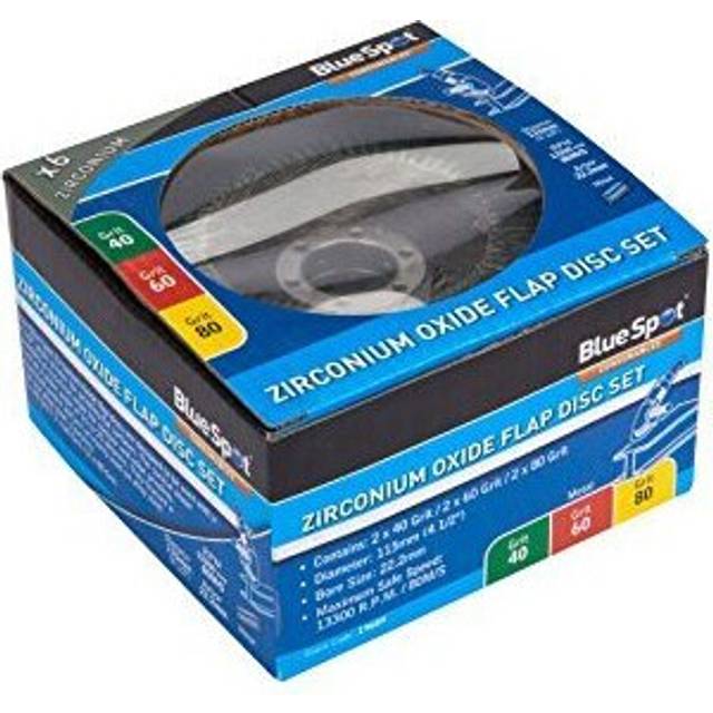 Blue spot tools - 6 pce 115mm (4.5") zirconium oxide flap disc set
