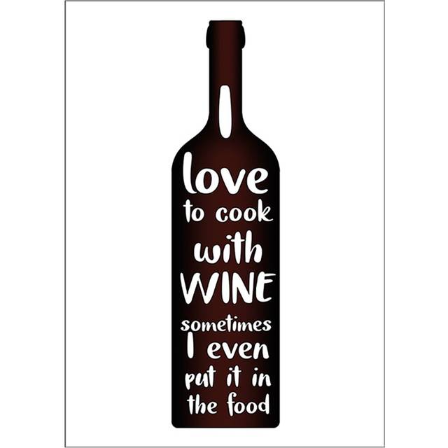 Daells Bolighus I love to cook with wine Black/White Plakat 50x70cm