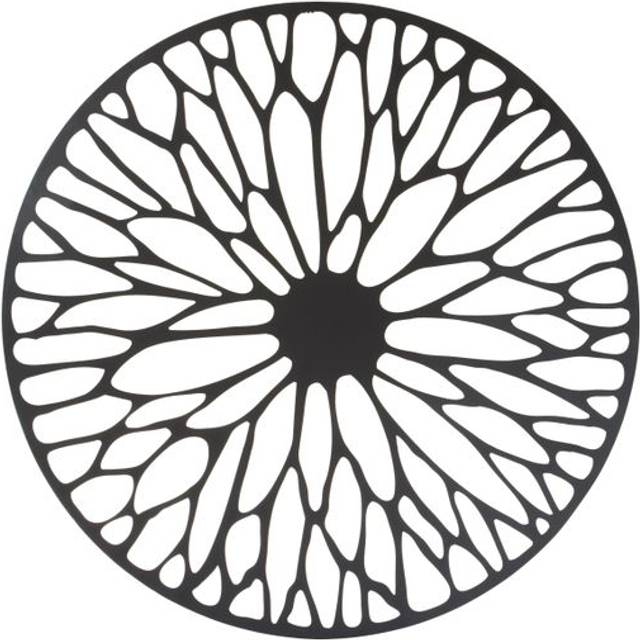 Large Black Floral Metal Wall Art, Modern Artwork For Contemporary Homes, Metal Wall Decor, Flower Artwork - One Size