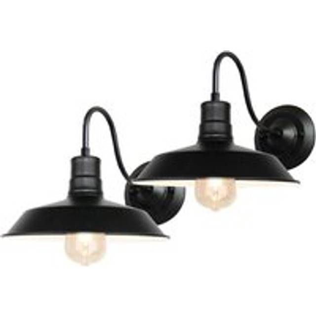 Norcks - Retro Antique Wall Sconce Iron Wrought Metal Wall Light Creative Nostalgic Industrial Wall Lamp For Cafe Office Black Outside White Inside