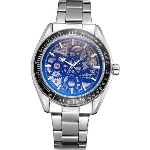 VEANXIN Skeleton Watch Men's Automatic Mechanical Stainless Steel Sports Wristwatch Tourbillon Watch