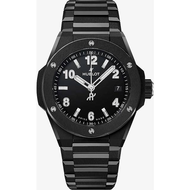 Hublot Black Stainless Steel Ceramic Big Bang Automatic Men's Wristwatch 44 mm