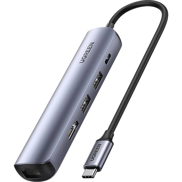UGREEN USB C Hub Ethernet HDMI, USB C Multiport Adapter with RJ45 port, 5Gbps, 4K HDMI, USB 3.0, 100W Power Charging, Compatible with Macboo