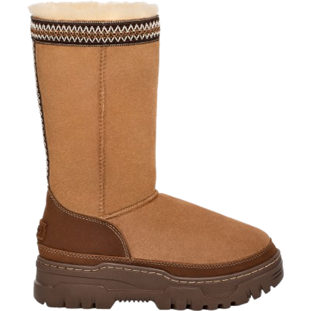 UGG® Classic Tall TrailGazer Boot in Brown, Size 7, Suede/Polyester/Leather - Chestnut