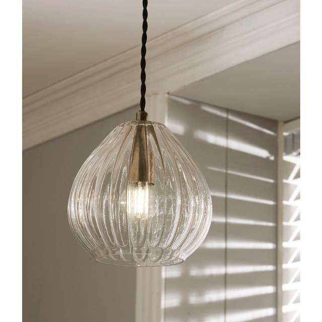 Shaver 1 Light Teardrop Pendant - Clear (17.4cm H X 16cm W X 16cm D)